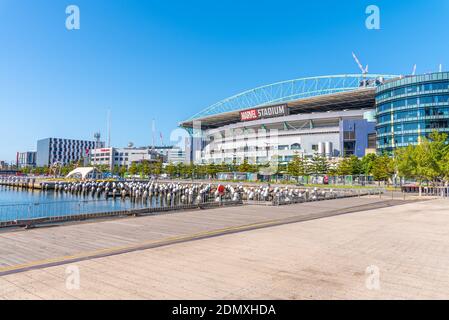 MELBOURNE, AUSTRALIE, 1er JANVIER 2020 : vue sur le stade Marvel à Melbourne, Australie Banque D'Images