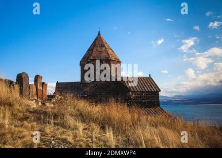 L'Arménie, le Lac Sept, monastère de Sevanavank Banque D'Images