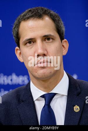 Belgium, January 22, 2020. Venezuela's opposition leader Juan Guaido in Brussels to meet the European Union's foreign policy chief Stock Photo