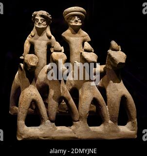Quatre-en-main avec deux chars, terre cuite, Kourion, Sanctuaire d'Apollon Hylates 600-475 BC grec, Grèce, Chypre, Cypriotes, Banque D'Images