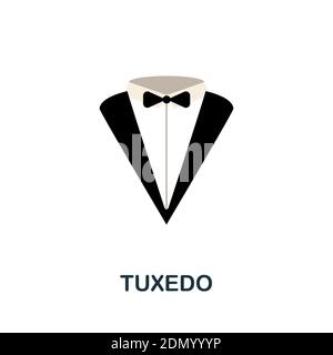 Icône Tuxedo plate. Élément simple couleur de la collection mariage. Icône Creative Tuxedo pour la conception Web, les modèles, les infographies et bien plus encore Illustration de Vecteur