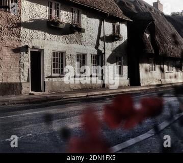 Maison de chaume sur Hemingford Gray Village High Street, Cambridgeshire, Angleterre, Royaume-Uni Banque D'Images