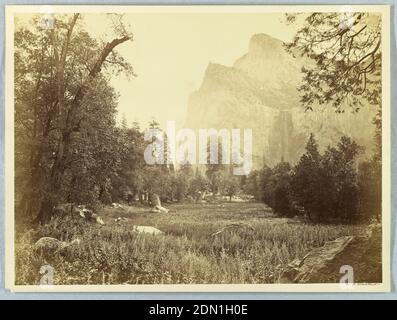 Pohono, Bridal Veil, Yosemite, impression argentée, Etats-Unis, 1861–66, paysages, Photographie, Photographie Banque D'Images