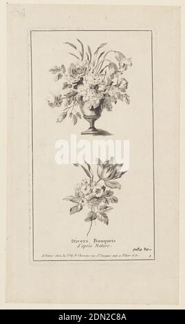 Page de titre, de 'divers bouquets d'aprés nature', Jean-Baptiste Pillement, Français, 1728–1808, Décapage sur papier, France, 1728-1808, imprimé Banque D'Images