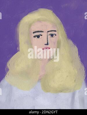 femme portrait peinture art illustration Banque D'Images