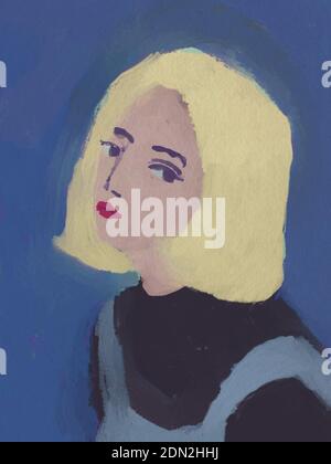 femme portrait peinture art illustration Banque D'Images