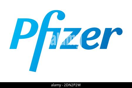 Logo Pfizer Vector - dernière couleur bleue - Société pharmaceutique américaine qui recherche et développe des vaccins et des produits médicaux. Laboratoire de pharmacie Illustration de Vecteur