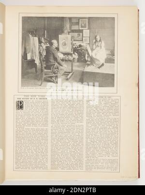 Le Studio de F.S. Eglise, imprimée à l'encre noire sur papier, coupures d'article du New York Times, USA, 1897, éphémère, Ephemera, Ephemera Banque D'Images