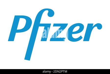 Logo Pfizer Vector - dernière couleur bleue - Société pharmaceutique américaine qui recherche et développe des vaccins et des produits médicaux. Laboratoire de pharmacie Illustration de Vecteur