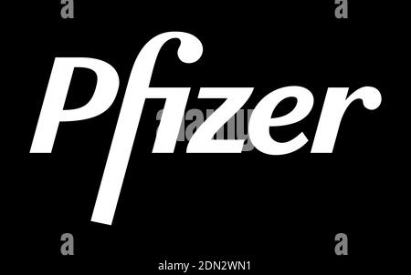 Logo Pfizer Vector - Black Color Silhouette - Société pharmaceutique américaine qui recherche et développe des vaccins et des produits médicaux. Pharma Illustration de Vecteur