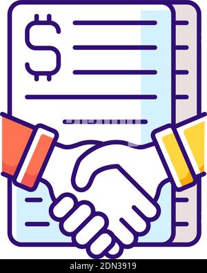 Contrat réussi icône de couleur RVB Illustration de Vecteur