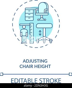 Icône de concept de réglage de la hauteur de la chaise Illustration de Vecteur