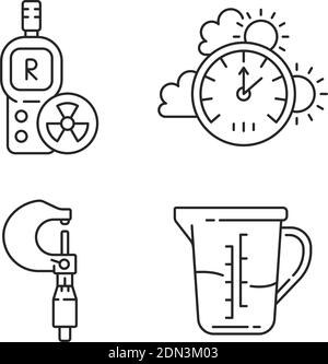 Measurement tools linear icons set Stock Vector