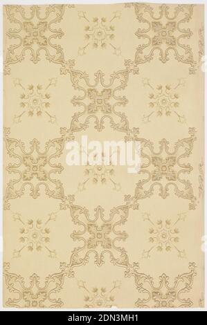 Ceiling paper, Liberty Wall Paper Company, Schuylerville, New York, Machine-printed paper, Grid or trellis pattern, Schuylerville, New York, USA, 1905–1915, Wallcoverings, Ceiling paper Stock Photo