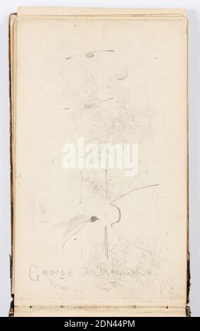 Sketchbook page, Kenyon Cox, cuisine américaine, 1856–1919, Graphite on Paper, États-Unis, 1875, albums (Bound) & books, Sketchbook folio, Sketchbook folio Banque D'Images