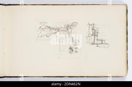 Sketchbook page, Kenyon Cox, American, 1856–1919, Graphite sur papier, diverses esquisses distinctes., USA, 1875, albums (Bound) & books, Sketchbook folio, Sketchbook folio Banque D'Images