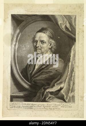 Portrait de Carolus Cignani, Henri Simon Thomassin, français, 1687 - 1741, Felice Cignani, italien, 1660 - 1724, gravure sur papier, Italie, 1687-1741, imprimé Banque D'Images
