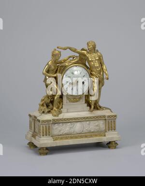 Horloge, bronze, dorure, marbre, Paris, France, env. 1775, appareils de mesure et horlogerie, Arts décoratifs, horloge Banque D'Images