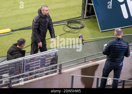 L'entraîneur Marco ROSE (MG) pendant l'entrevue de ciel, Soccer 1. Bundesliga, 12ème jour de match, Eintracht Frankfurt (F) - Borussia Monchengladbach (MG), le 15 décembre 2020 à Francfort/Allemagne. € | utilisation dans le monde entier Banque D'Images