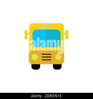 Icône jaune de couleur d'école de bus. Signe simple, logo. Panneau de bus. Image de transport. Symbole de navigation publique pour info graphiques, sites Web et supports imprimés. Sty Illustration de Vecteur