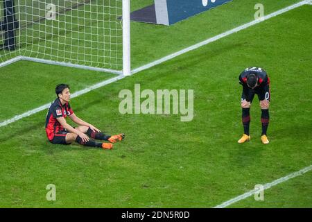 Makoto HASEBE (left, F) and Filip KOSTIC (F) are disappointed, Soccer 1st Bundesliga, 12th matchday, Eintracht Frankfurt (F) - Borussia Monchengladbach (MG), on December 15, 2020 in Frankfurt/Germany. ¬ | usage worldwide Stock Photo