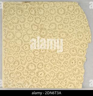 Échantillon de flanc, imprimé à la machine sur papier, fonds d'écran fragmentaires provenant d'un livre d'échantillons, y compris les modèles de style esthétique et anglo-Japanese., 72 pages d'échantillons., États-Unis, 1880–90, revêtements muraux, échantillon de flanc Banque D'Images