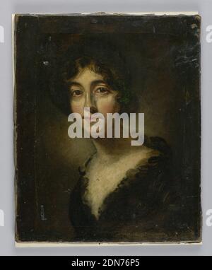 Portrait d'une jeune femme, Unknown, American, Oil on Canvas, portrait d'une jeune femme en longueur de buste, corps tourné vers la gauche de l'observateur, tête face à l'avant. La femme n'est pas identifiée., probablement USA, ca. 1895, portraits, peinture, peinture Banque D'Images