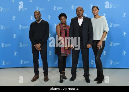 Les acteurs Alex Descas, Lovely Kermonde Fifi, le réalisateur Raoul Peck et l'actrice Ayo assistant à la photo du film haïtien Meurtre A Pacot (meurtre à Pacot) lors de la 65e Berlinale, Berlin International film Festival, à Berlin, Allemagne, le 10 février 2015. Photo d'Aurore Marechal/ABACAPRESS.COM Banque D'Images