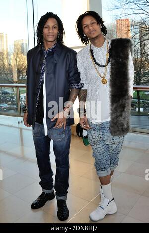 Danseurs et chorégraphes français connus sous le nom de les Twins Laurent et Larry Bourgeois participant à Anthony Vaccarello Collection prêt-à-porter automne-hiver 2015/2016 à la Maison de la radio à Paris, en France, le 3 mars 2015. Photo d'Aurore Marechal/ABACAPRESS.COM Banque D'Images