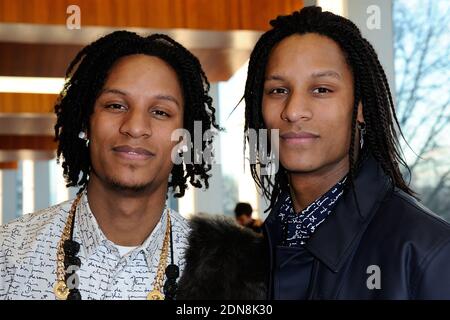 Danseurs et chorégraphes français connus sous le nom de les Twins Laurent et Larry Bourgeois participant à Anthony Vaccarello Collection prêt-à-porter automne-hiver 2015/2016 à la Maison de la radio à Paris, en France, le 3 mars 2015. Photo d'Aurore Marechal/ABACAPRESS.COM Banque D'Images