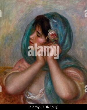 Jeune femme qui organise sa Earring par Pierre-Auguste Renoir, 1905 Banque D'Images