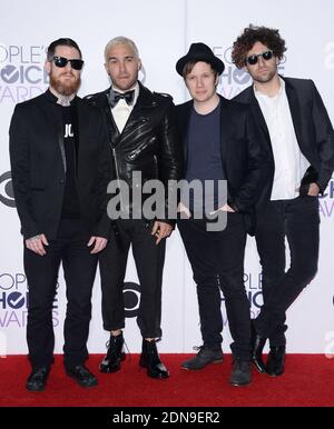 Andy Hurley, Peter Wentz, Patrick Stump et Joe Trohman du groupe de musique Fall Out Boy assistent aux 41e prix annuels People's Choice au Nokia Theatre LA Live le 7 janvier 2015 à Los Angeles, CA, États-Unis. Photo de Lionel Hahn/ABACAPRESS.COM Banque D'Images