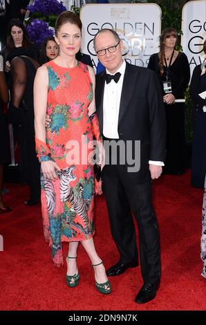 Leslie Stefanson et James Spader arrivent au 72e Golden Globe Awards annuel qui s'est tenu au Beverly Hilton à Beverly Hills, Los Angeles, CA, États-Unis, le 11 janvier 2015. Photo de Lionel Hahn/ABACAPRESS.COM Banque D'Images