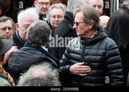 Jean-Pierre Jabouille assiste à la cérémonie funéraire Jean-Pierre Beltoise à Saint-Vrain, France, le 12 janvier 2015. Photo par ABACAPRESS.COM Banque D'Images