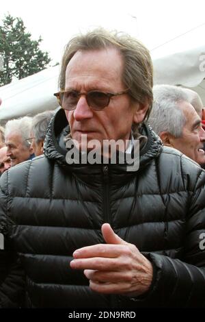 Jean-Pierre Jabouille assiste à la cérémonie funéraire Jean-Pierre Beltoise à Saint-Vrain, France, le 12 janvier 2015. Photo par ABACAPRESS.COM Banque D'Images