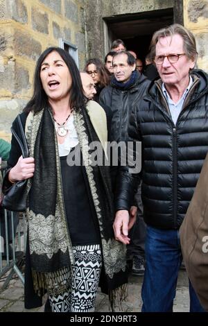 Eric Bhat and Jean-Pierre Jabouille attending the Jean-Pierre Beltoise funeral ceremony in Saint-Vrain, France on January 12, 2015. Photo by ABACAPRESS.COM Stock Photo