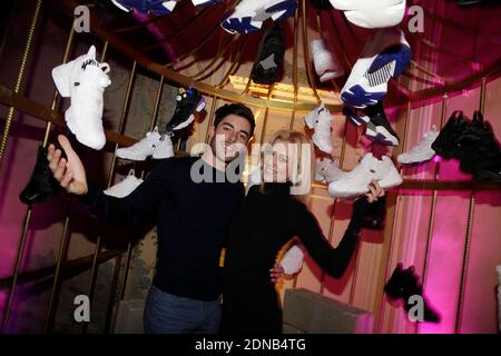 Katrina Patchett et son petit ami Valentin d'Hoore participant à la fête Reebok qui s'est tenue au 'Cafe Carmen', à Paris, en France, le 29 janvier 2015. Photo de Jerome Domine/ABACAPRESS.COM Banque D'Images