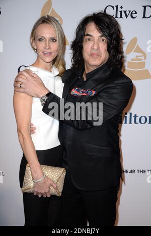 Paul Stanley et Erin Sutton assistent au Gala pré-GRAMMY et saluez les icônes de l'industrie en l'honneur de Martin Bandier à l'hôtel Beverly Hilton de Los Angeles, CA, Etats-Unis, le 7 février 2015. Photo de Lionel Hahn/ABACAPRESS.COM Banque D'Images