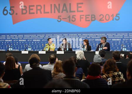 Le producteur Lauren Selig, le réalisateur Justin Kelly, James Franco participant à la conférence de presse « I am Michael » lors de la 65e Berlinale, Berlin International film Festival, à Berlin, Allemagne, le 09 février 2015. Photo d'Aurore Marechal/ABACAPRESS.COM Banque D'Images