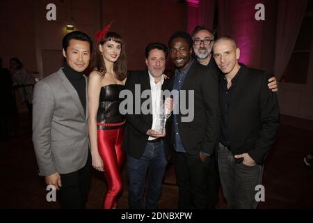 Exclusif - Noom Diawara, Frédéric Bel, Philippe de Chauveron, Medi Sadoun, Guy Laurent et Fred Chau participant à la 22ème cérémonie des Trophées du film Francais qui s'est tenue au Palais Brongniart à Paris, France, le 12 février 2015. Photo de Jerome Domine/ABACAPRESS.COM Banque D'Images