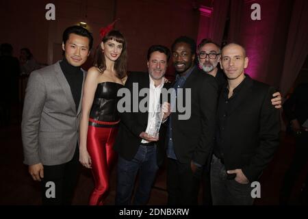 Exclusif - Noom Diawara, Frédéric Bel, Philippe de Chauveron, Medi Sadoun, Guy Laurent et Fred Chau participant à la 22ème cérémonie des Trophées du film Francais qui s'est tenue au Palais Brongniart à Paris, France, le 12 février 2015. Photo de Jerome Domine/ABACAPRESS.COM Banque D'Images