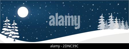 Illustration vectorielle de la bannière d'arrière-plan de la scène d'hiver. Illustration de Vecteur