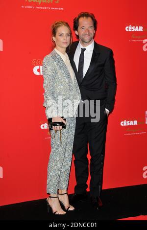 Odile d'Oultremont, Stephane de Groodt arrivant pour le dîner de gala à la suite de la 40e cérémonie des césarals du film (Prix du cinéma français), qui s'est tenue au restaurant du Fouquet à Paris, en France, le 20 février 2015. Photo d'Alban Wyters/ABACAPRESS.COM Banque D'Images