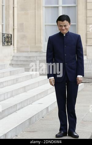 Entrepreneur chinois et fondateur du groupe de vente au détail Internet Alibaba, Jack Ma arrive à l'Elysee Palace pour une rencontre avec le président français François Hollande à Paris, France, le 18 mars 2015. Photo de Stephane Lemouton/ABACAPRESS.COM Banque D'Images