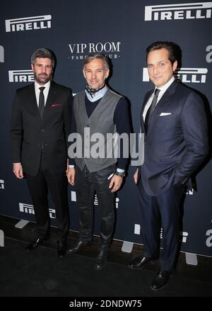 LAURENT CABASSU DG FRANCE PIRELLI, PAUL BELMONDO, ALBERICO AVOGADRO DIRECTEUR MARKETING PIRELLI - SOIREE DE LANCEMENT DU CALENDRIER PIRELLI 2015 AU VIP ROOM PARIS. Photo by Nasser Berzane/ABACAPRESS.COM Stock Photo