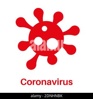 Red Coronavirus vector icon on a white background Illustration de Vecteur