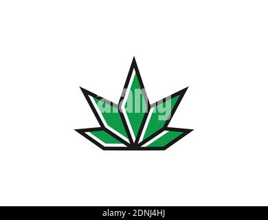 modèle d'inspiration symbole icône logo idées feuilles de marijuana Illustration de Vecteur