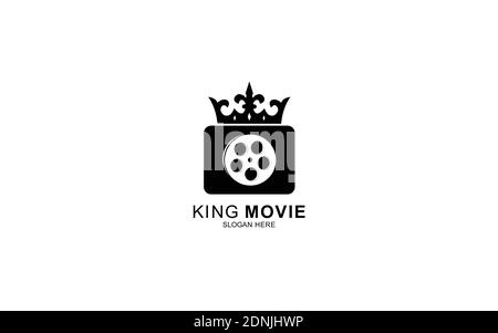 king movie Cinematography Film Production Logo Design Stock Vector