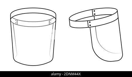 masque de protection en plastique anti virus, masque médical pour le visage. Protection contre les gouttes liquides, les aérosols, le sable, la poussière et les virus. Icône, vecteur Illustration de Vecteur