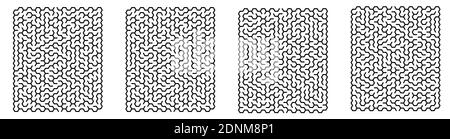 Jeux pour enfants. Ensemble de labyrinthes carrés avec cellules hexagonales. Puzzles et jeux pour le développement de l'intelligence chez un enfant et un adulte. Vecteur Illustration de Vecteur